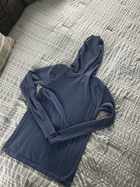 FP Movement by Free People Navy Hooded Long Sleeve Tee
